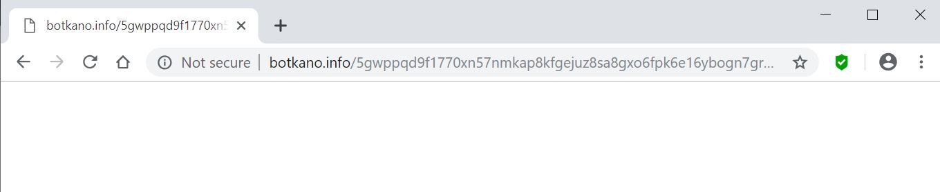 Image: Chrome browser is redirected to the Botkano.info site