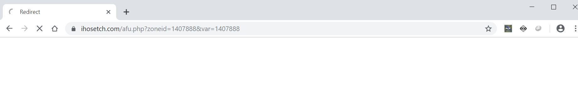 Image: Chrome browser is redirected to the Ihosetch.com/afu.php site