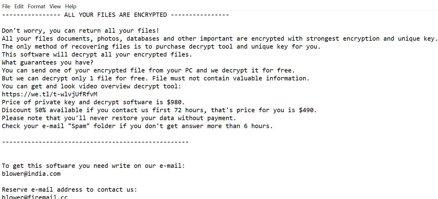 Image: Blower@india.com Promoz Ransomware