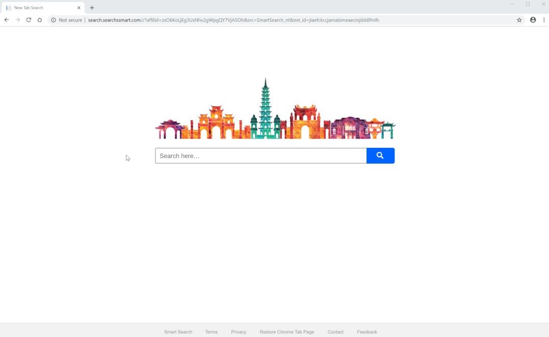 Изображение: Google Chrome перенаправлен на поиск в новой вкладке умного поиска