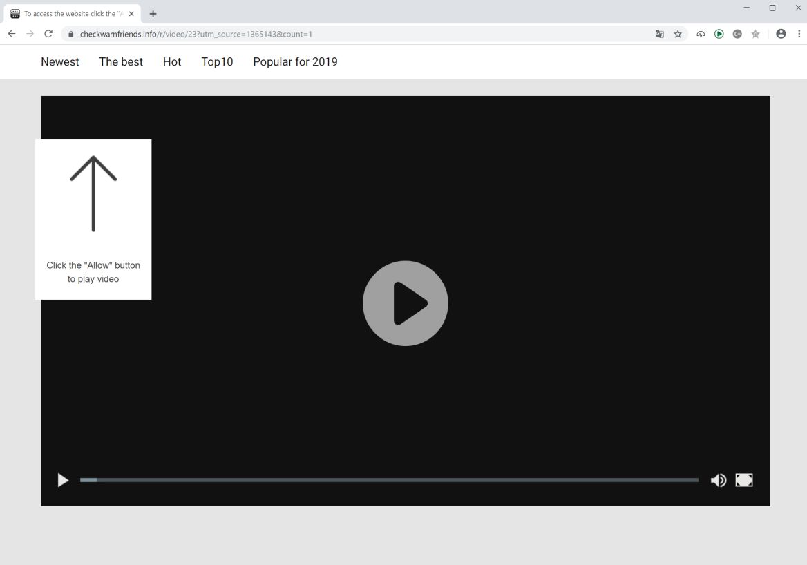 Image: Chrome browser is redirected to the Checkwarnfriends.info site
