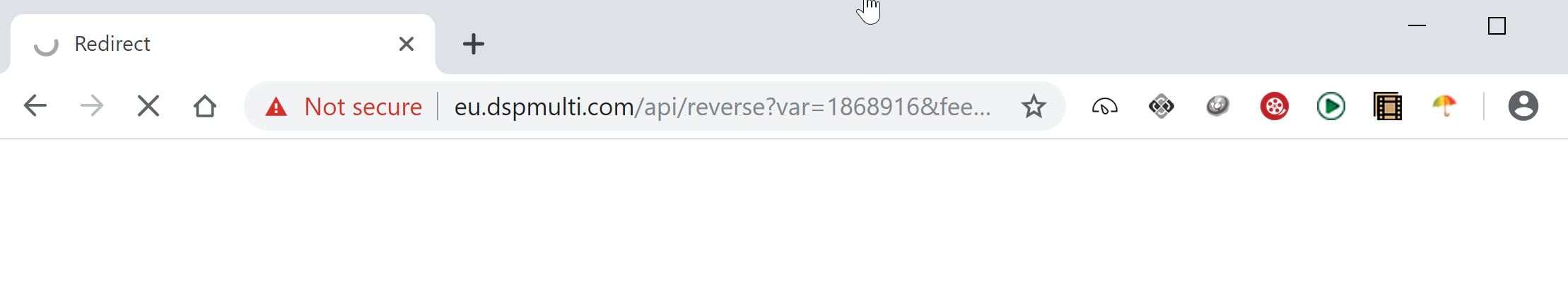 Image: Chrome browser is redirected to the Eu.dspmulti.com site