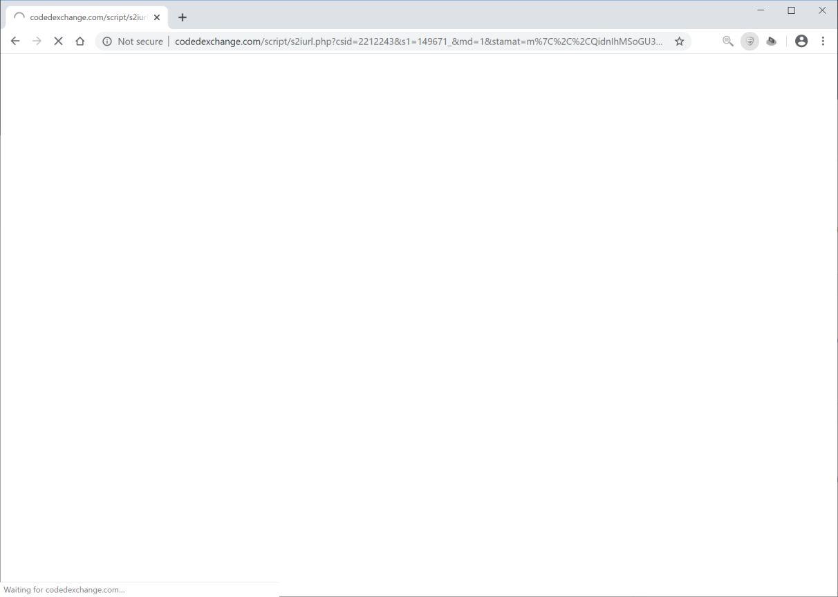 Image: Chrome browser is redirected to Codedexchange.com