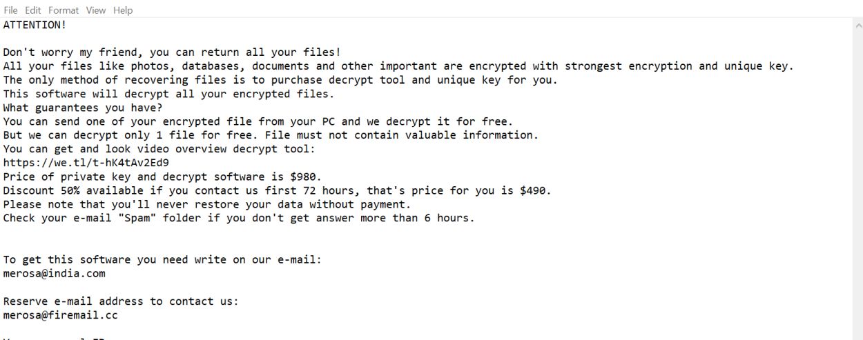 Image: Merosa@india.com Refols ransomware virus