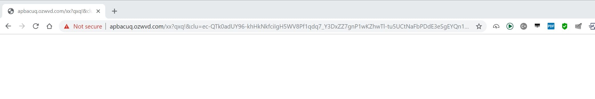 Image: Chrome browser is redirected to the Ozwvd.com site