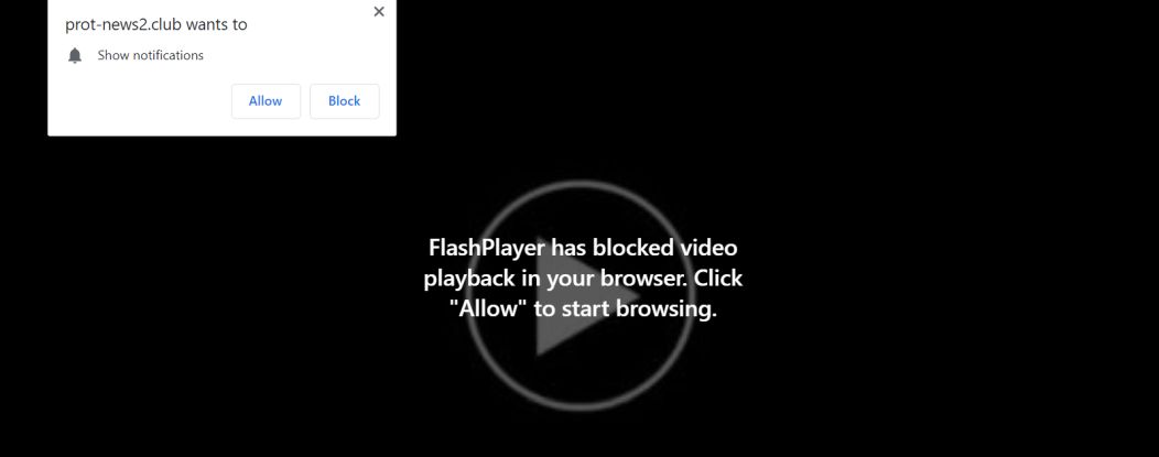 Image: Chrome browser is redirected to the Prot-news2.club site