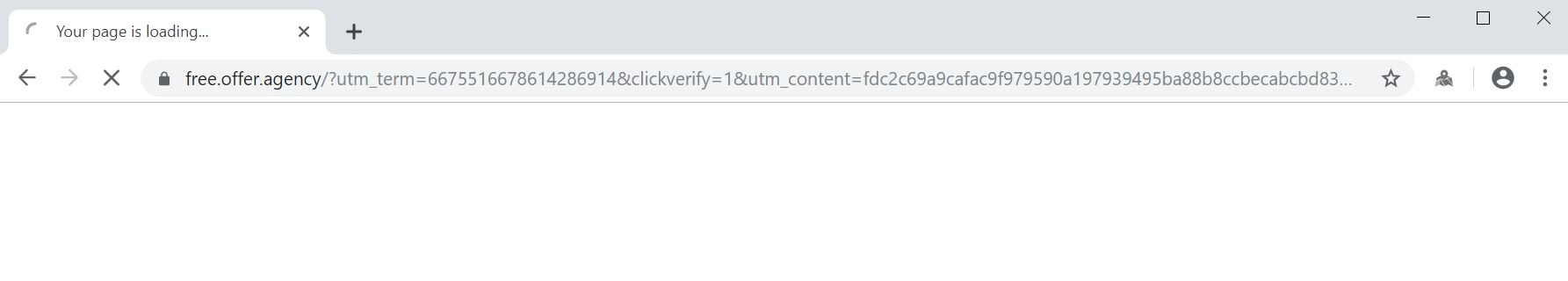Image: Chrome browser is redirected to the Free.offer.agency site virus