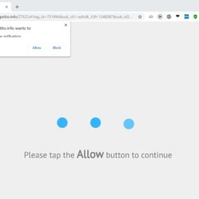 Image: Chrome browser is redirected to the Renropsitto.info site