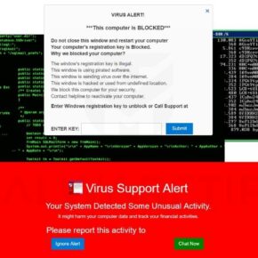 Image: Enter Windows registration key to unblock - Tech Support Scam