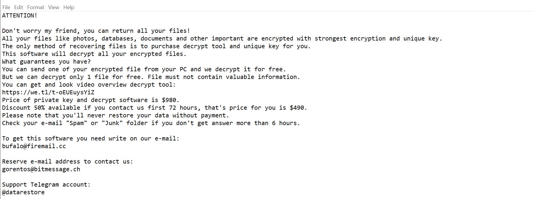 Ferosas ransomware