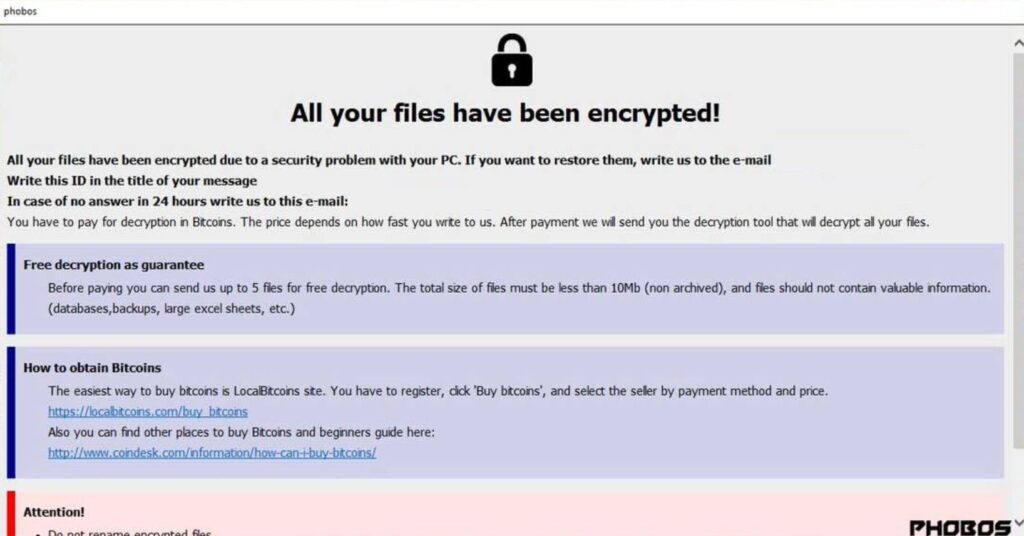 How To Remove Phobos Ransomware (Virus Removal Guide)