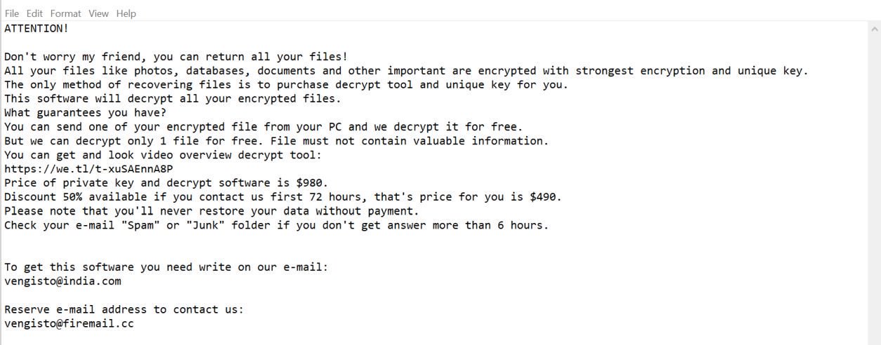 Image: Vengisto@india.com Kiratos ransomware virus