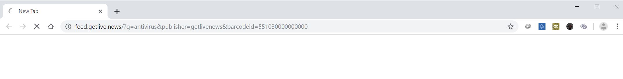 Image: Google Chrome search is redirected to Feed.getlive.news