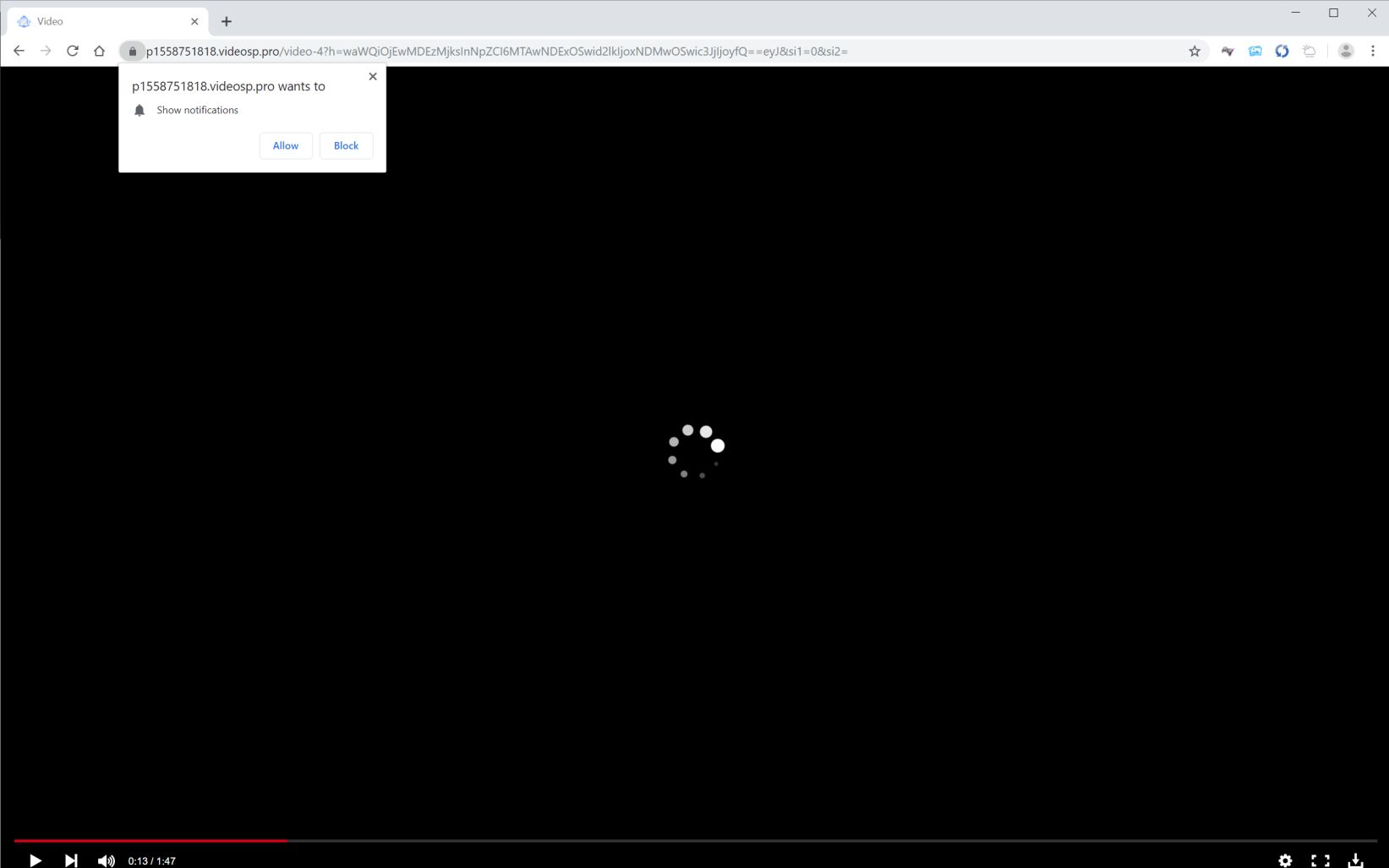 Image: Chrome browser is redirected to Videosp.pro