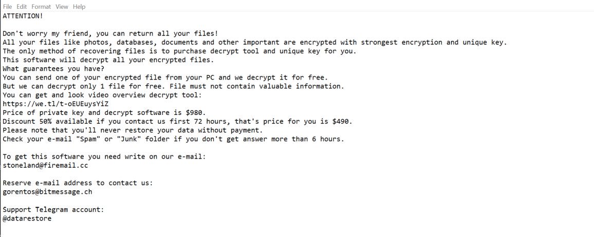 Image: Vesad ransomware