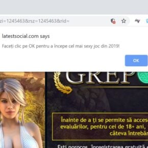 Image: Chrome browser is redirected to Latestsocial.com