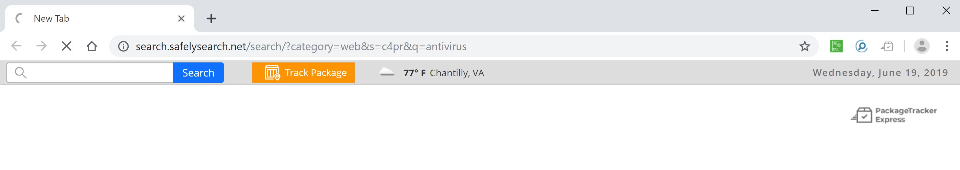 Image: Google Chrome is redirected to the Search.safelysearch.net site