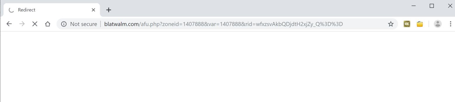 Image: Chrome browser is redirected to Blatwalm.com
