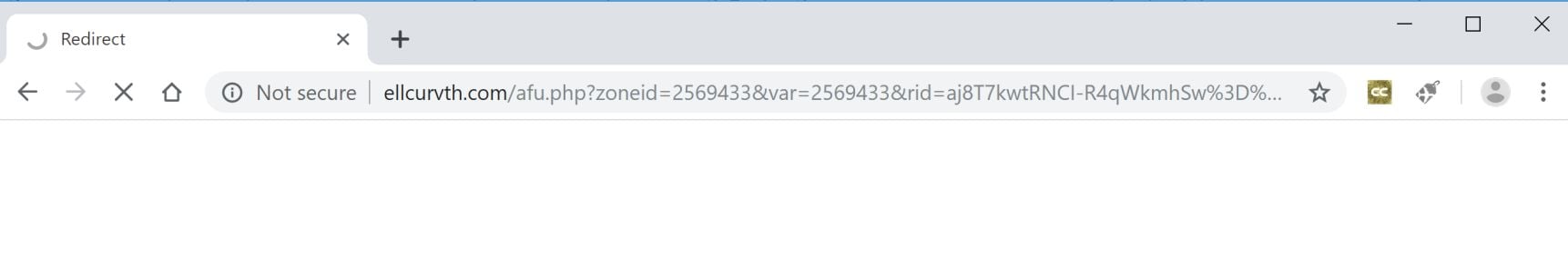 Image: Chrome browser is redirected to Ettotropsinhi.info