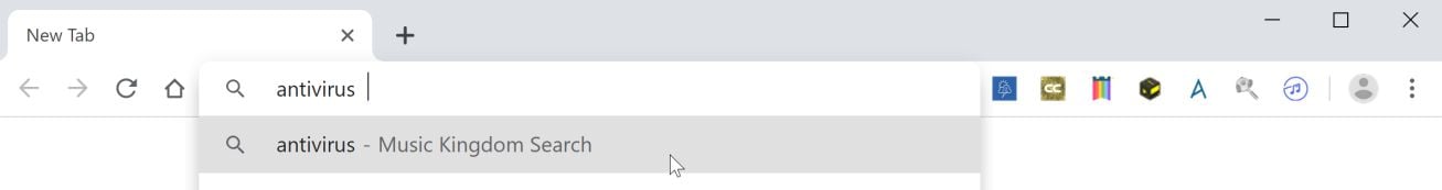Image: Google Chrome is redirected to Music Kingdom Search