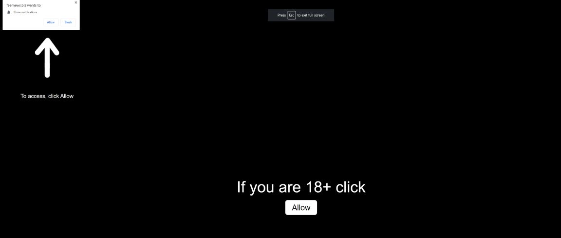 Image: Chrome browser is redirected to Feernews.biz