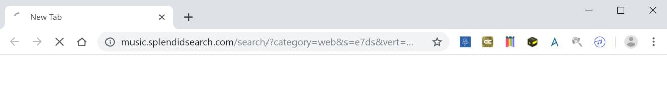 Image: Google Chrome is redirected to Music.splendidsearch.com