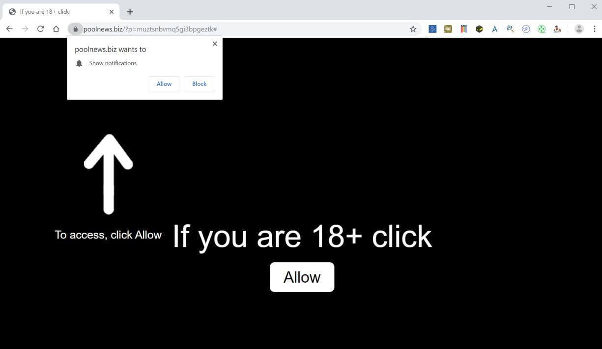 Image: Google Chrome is redirected to Poolnews.biz
