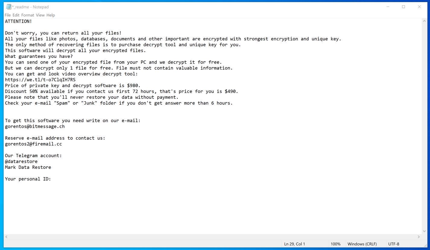 Image: Cosakos ransomware virus