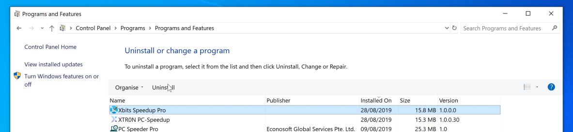 Uninstall Xbits Speedup Pro Virus