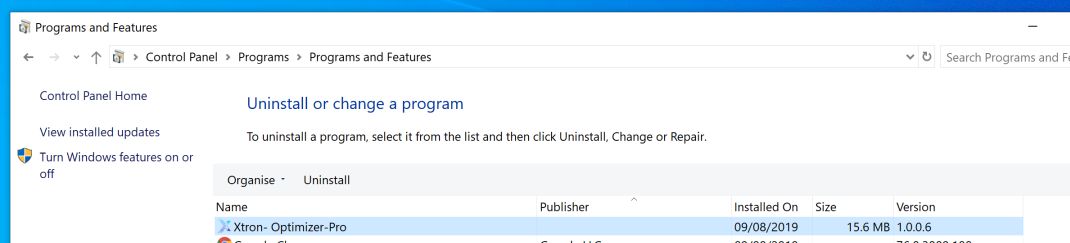 Uninstall Xtron Optimizer Pro Virus