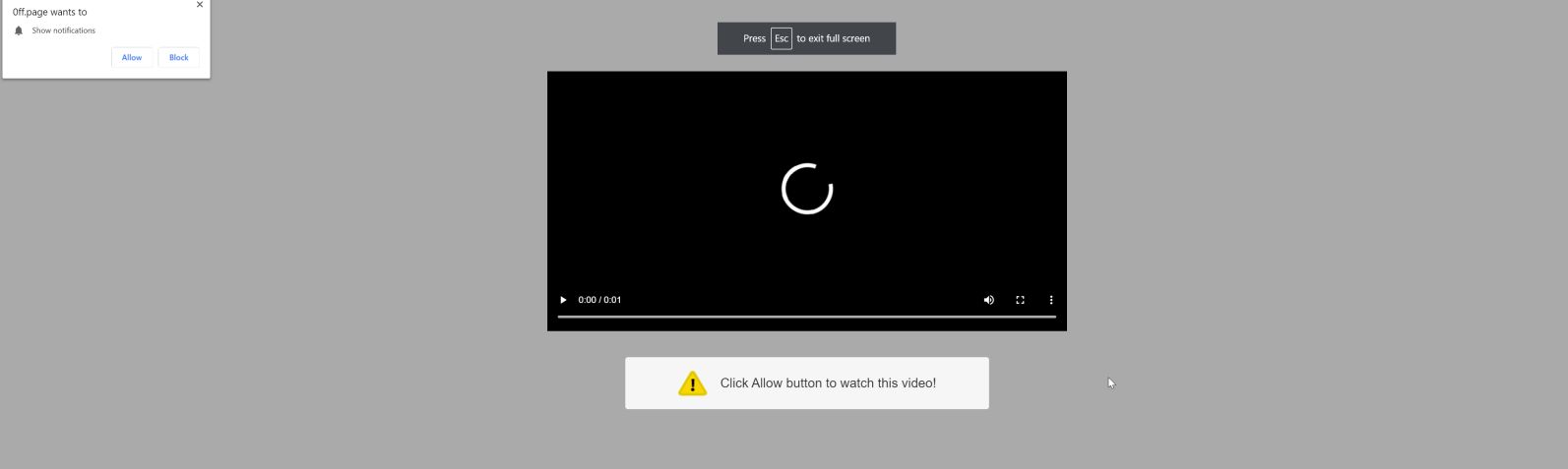 Image: Chrome browser is redirected to 0ff.page
