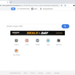 Image: Chrome browser is redirected to Get Directions Now Search
