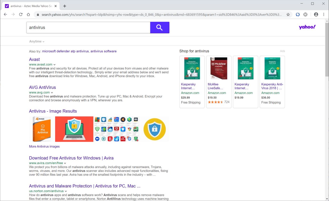 Image Chrome browser is redirected to Yahoo Search