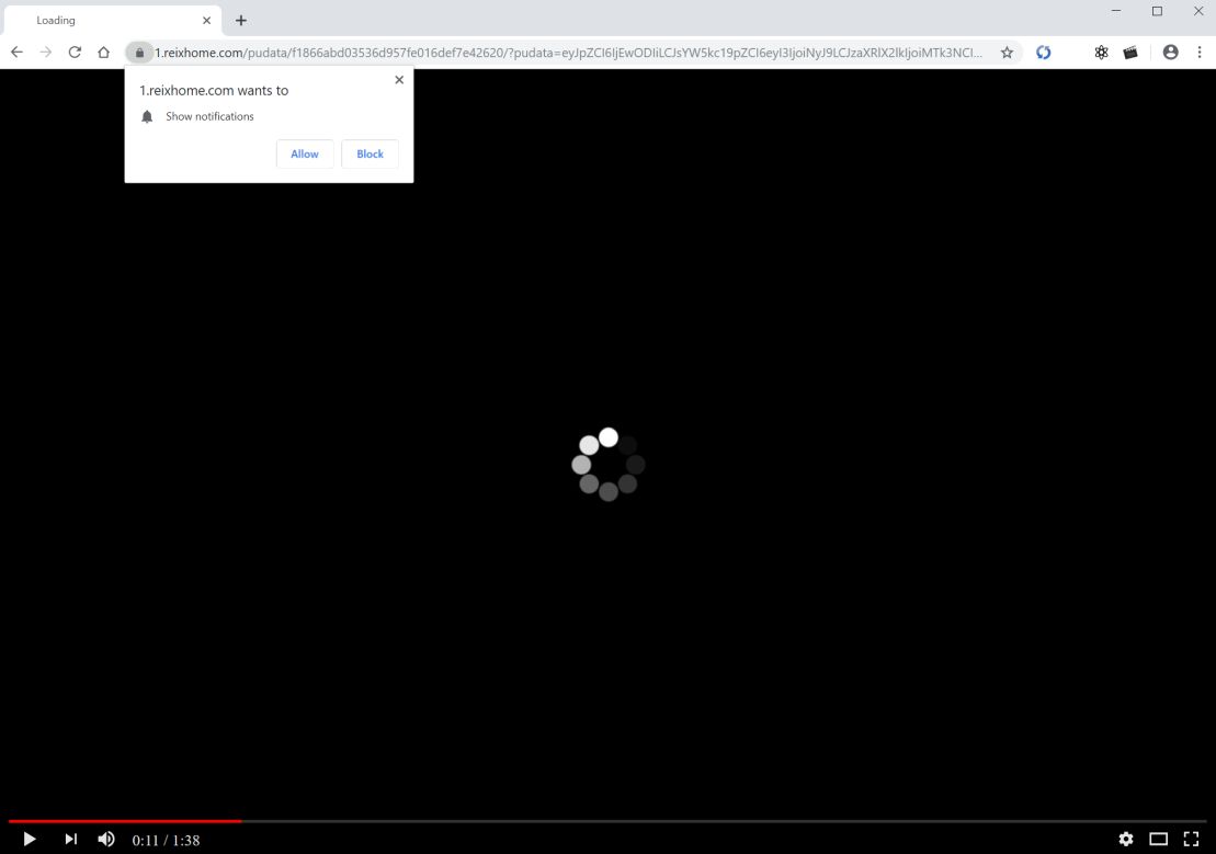 Image: Chrome browser is redirected to Reixhome.com