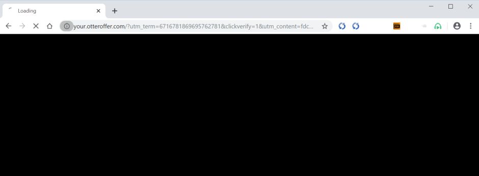 Image: Chrome browser is redirected to Your.otteroffer.com