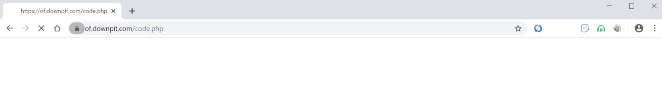 Image: Chrome browser is redirected to Of.downpit.com