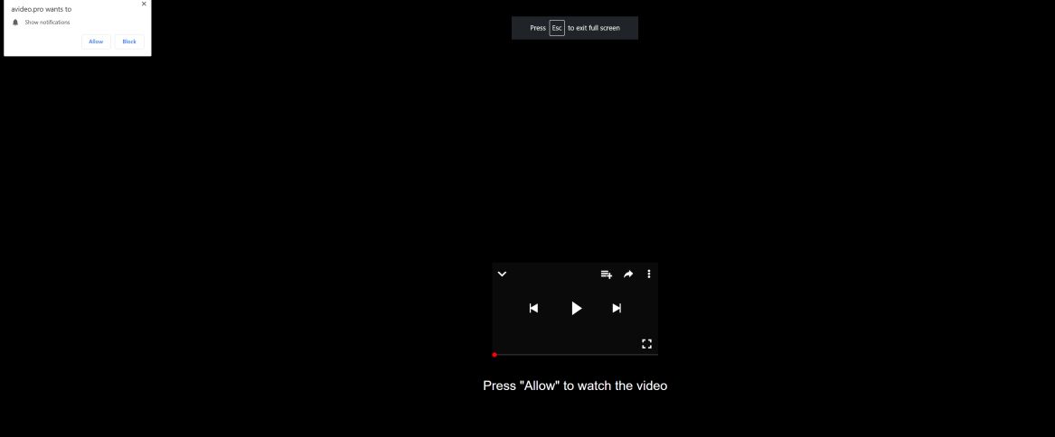 Image: Chrome browser is redirected to Avideo.pro