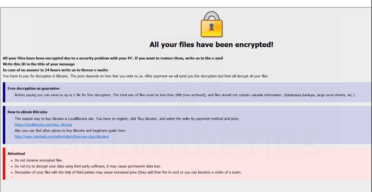 Image: [b1tc01n@aol.com].oo7 ransomware
