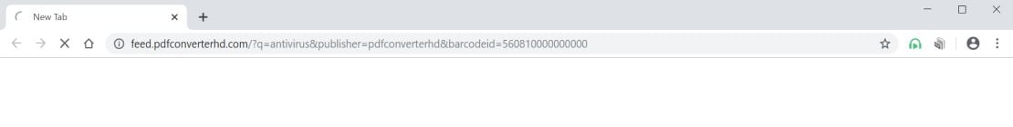 Image: Chrome browser is redirected to Feed.pdfconverterhd.com