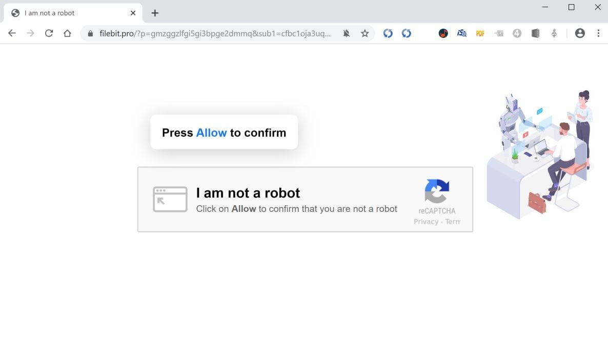 Image: Chrome browser is redirected to Filebit.pro