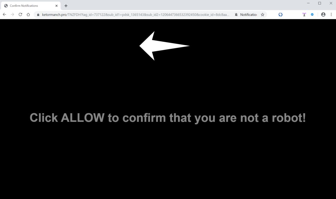Image: Chrome browser is redirected to Ketormanch.pro