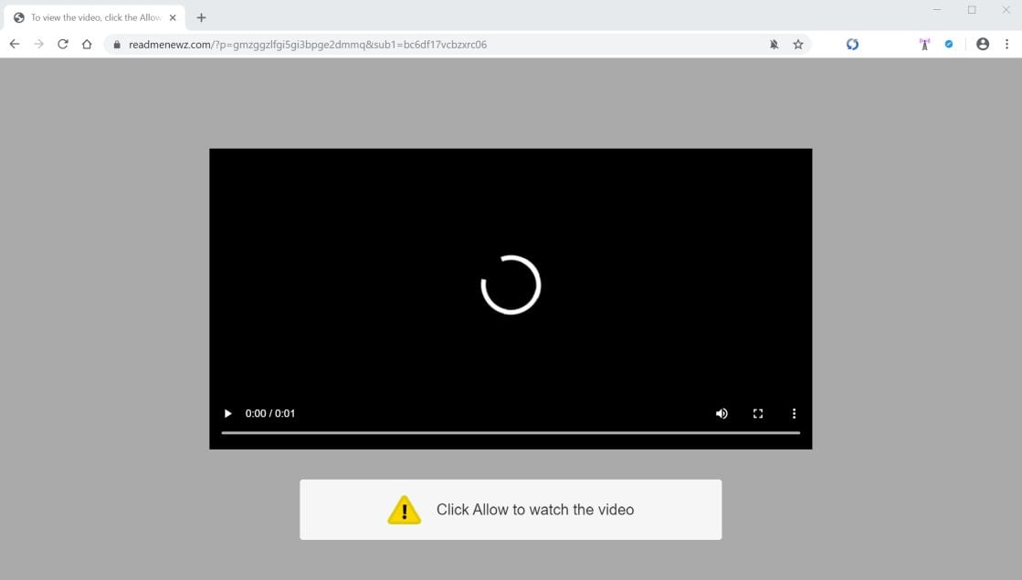 Image: Chrome browser is redirected to Readmenewz.com