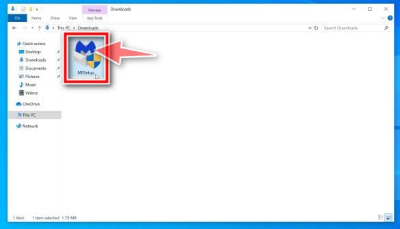 Double-click on MBSetup installer to install Malwarebytes 
