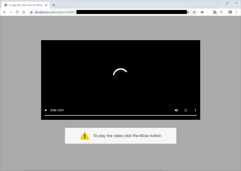 Image: Chrome browser is redirected to Farcaleniom.com