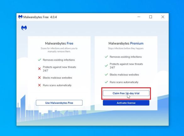 malwarebytes your premium trial expired popup