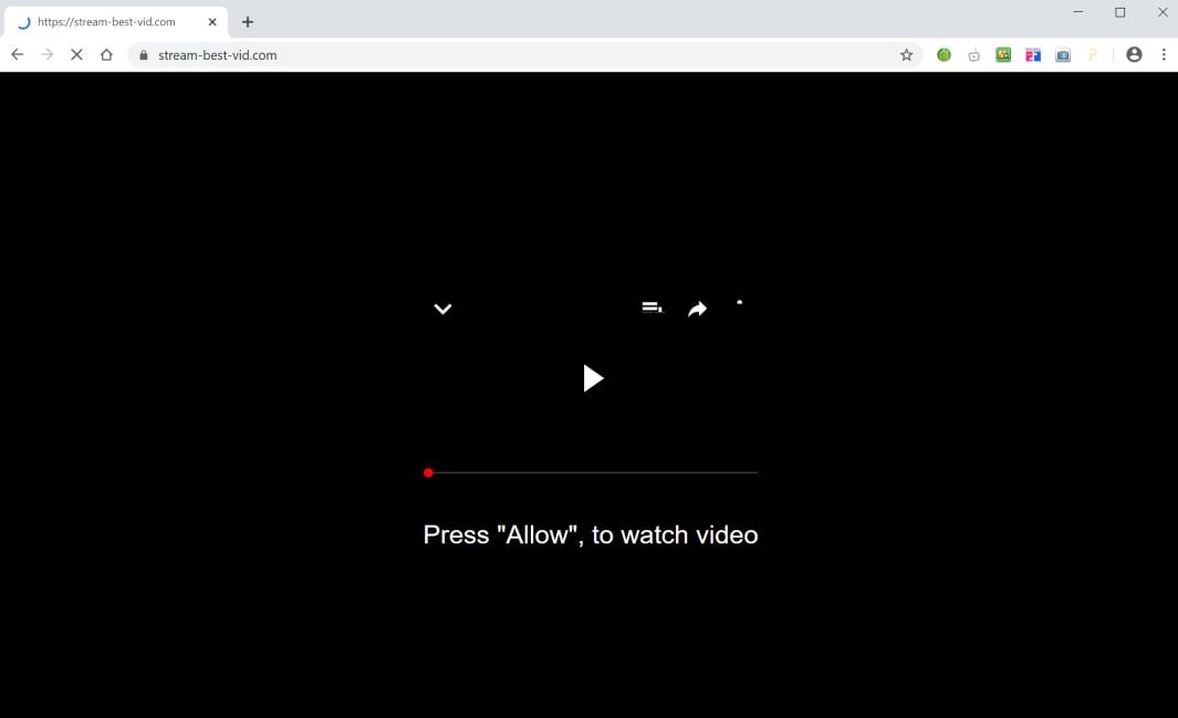 Image: Chrome browser is redirected to Stream-best-vid.com