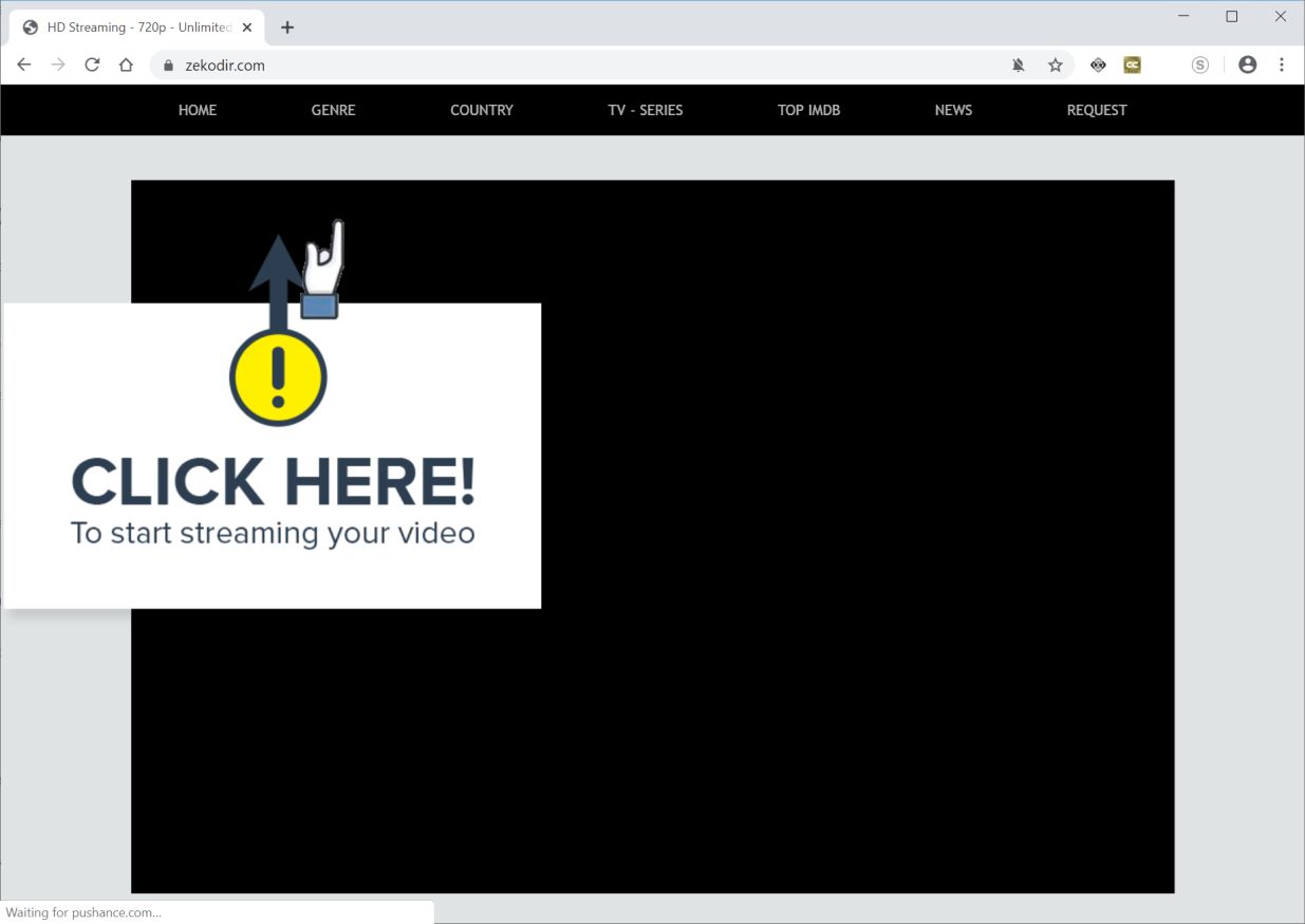 Image: Chrome browser is redirected to Zekodir.com