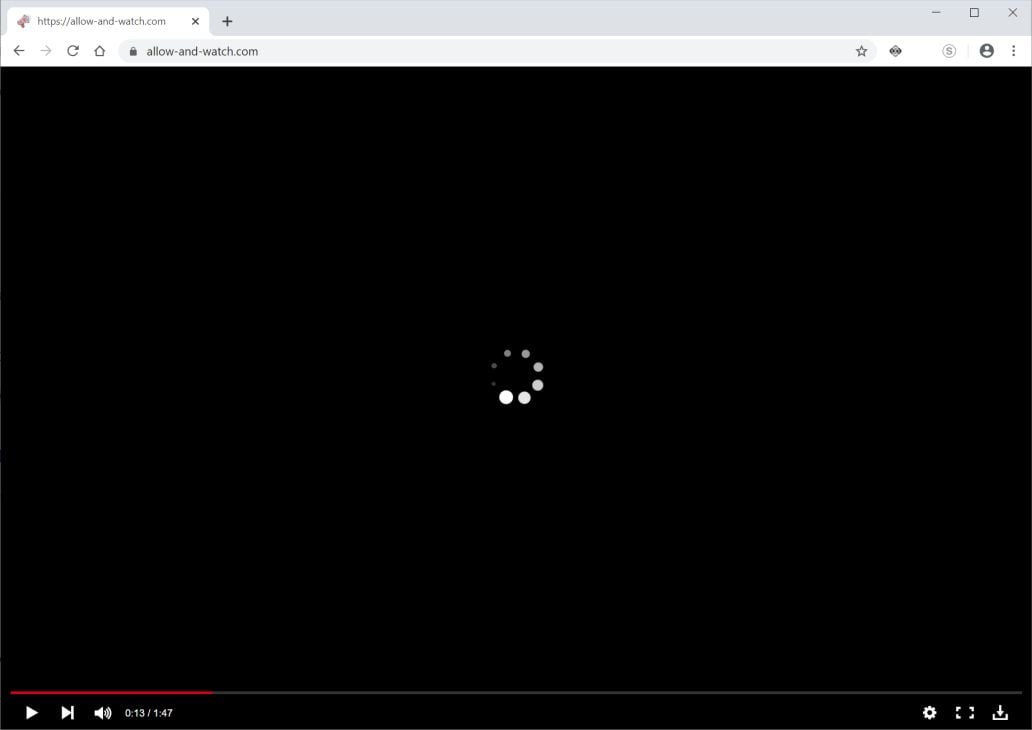 Image: Chrome browser is redirected to Allow-and-watch.com