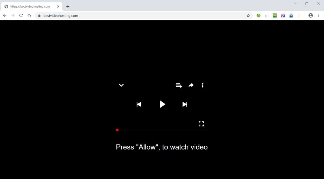 Image: Chrome browser is redirected to Bestvideohosting.com