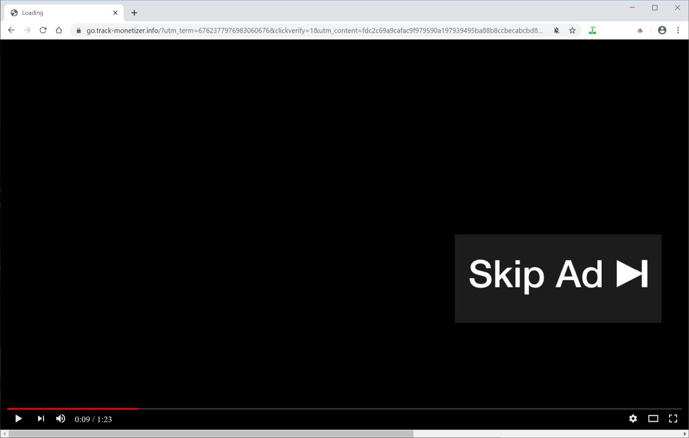 Image: Chrome browser is redirected to Go.track-monetizer.info